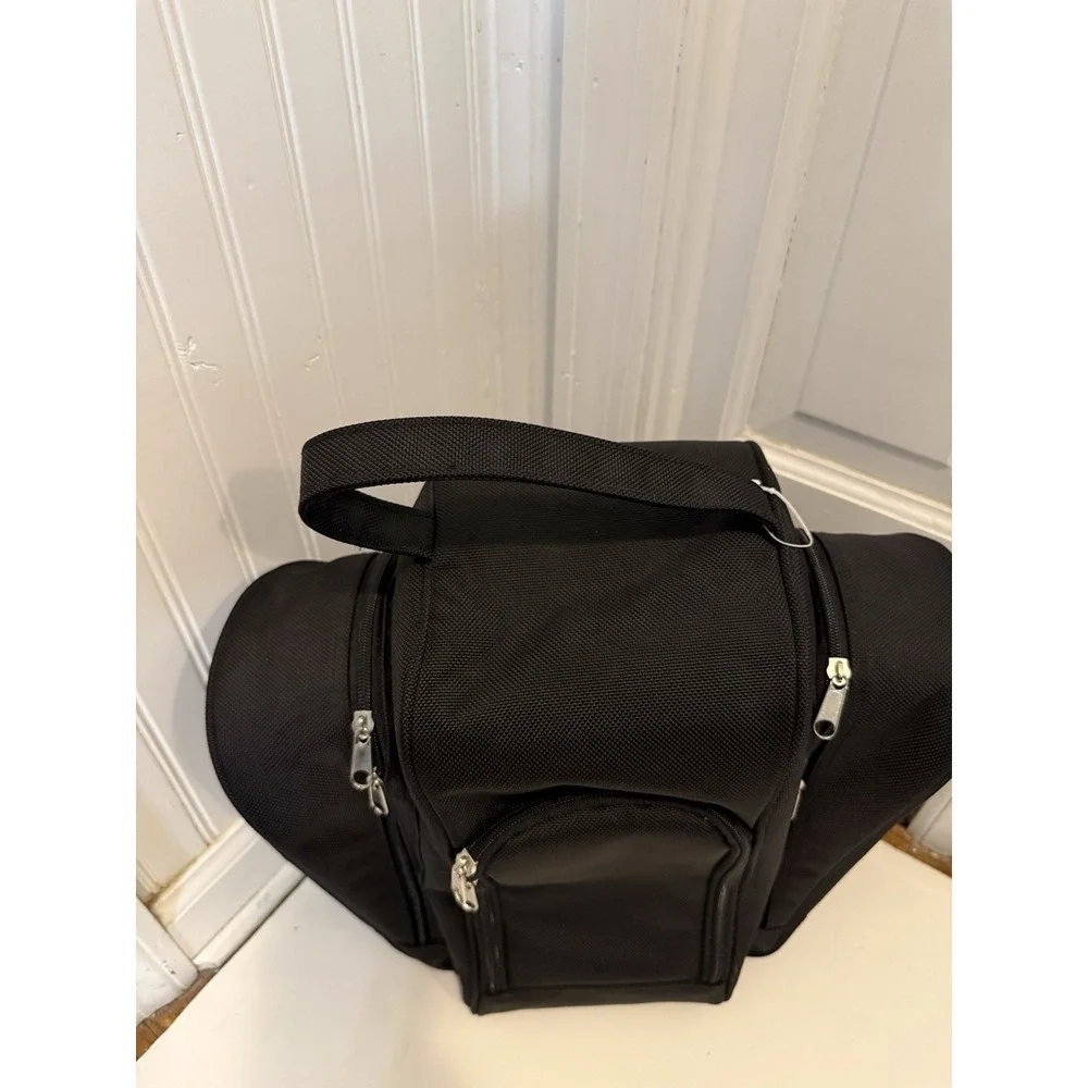 Travel Bag for Men and Women w/ 3 Shoe Compartment‎ Pockets Carry-on Black